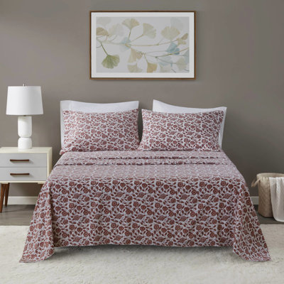 Drap de grande taille luxueux en flanelle 100% coton rouille 4 pièces de luxe surdimensionné pour matelas jusqu'à 18 po de douceur supérieure ajusté élastique pré-rétréci avec 2 taies d'oreiller plates Draps lavables doux et confortables