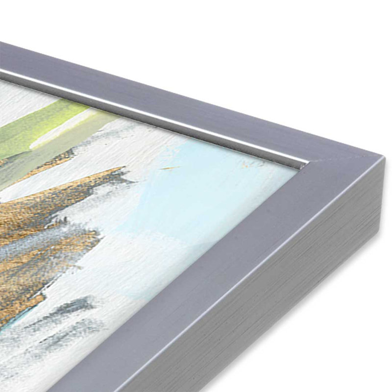 «Blue Gold Ice I» par June Erica Vess, reproduction d'art, Argent argent, H 20 po x l 20 po