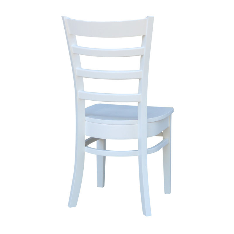Chaise en bois massif Alvery, blanc