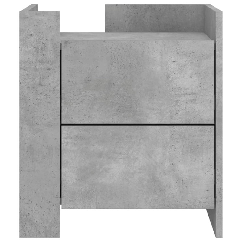 Radhiya 45cm W Manufactured Wood Bedside Table, Concrete Grey