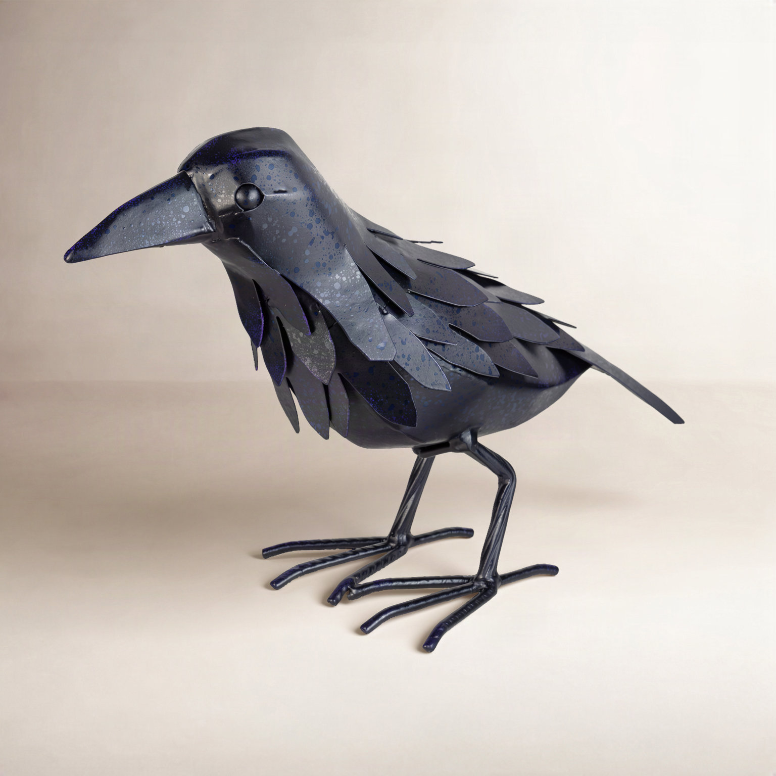 Halloween Crow Metal Garden Statuary