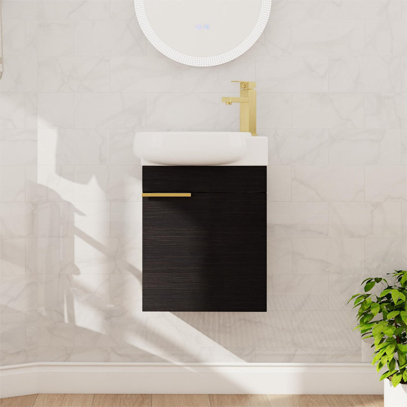 Meuble-lavabo simple avec plateau en céramique 16,82 po Yeleni