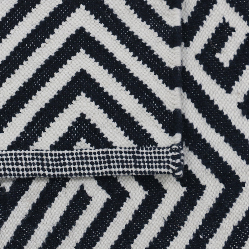 Wowza Geometric Area Rug in Black/White, Runner 2'6" x 9'