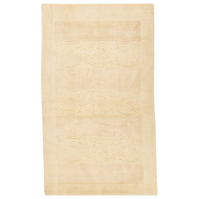 Tapis beige et blanc noué à la main de haute qualité