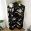 Bibliothèque d'angle autoportante en forme de L pour chambre à coucher, bureau, salon - espace, 5 tablettes, conception ouverte, structure en bois d'ingénierie noir, tablette,