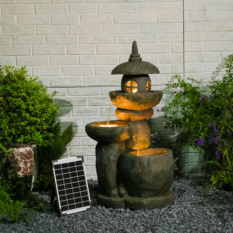 Handcrafted Floor Fountain with Lights