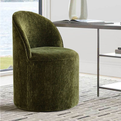 Chaise de bureau rembourrée pivotante en chenille avec roulettes cachées