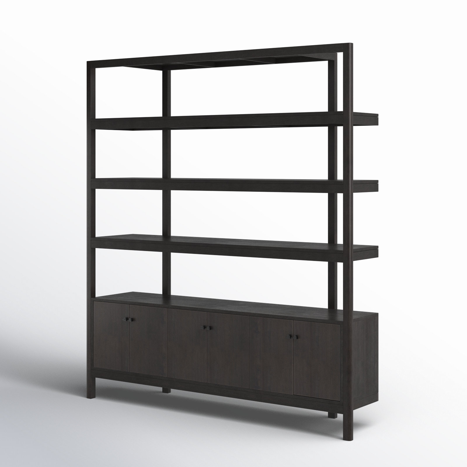 Jeanna Wide Bookcase, Worn Black