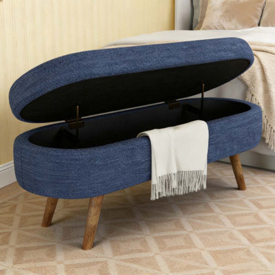 Banc de rangement repose-pieds ovale