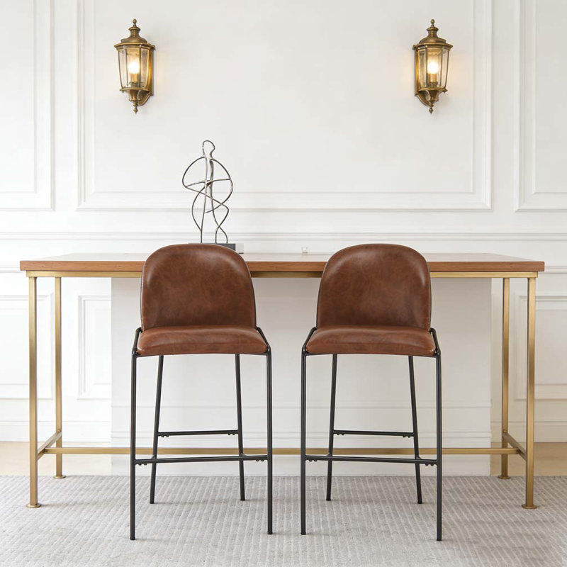 Tabouret de bar intérieur en métal, Brun
