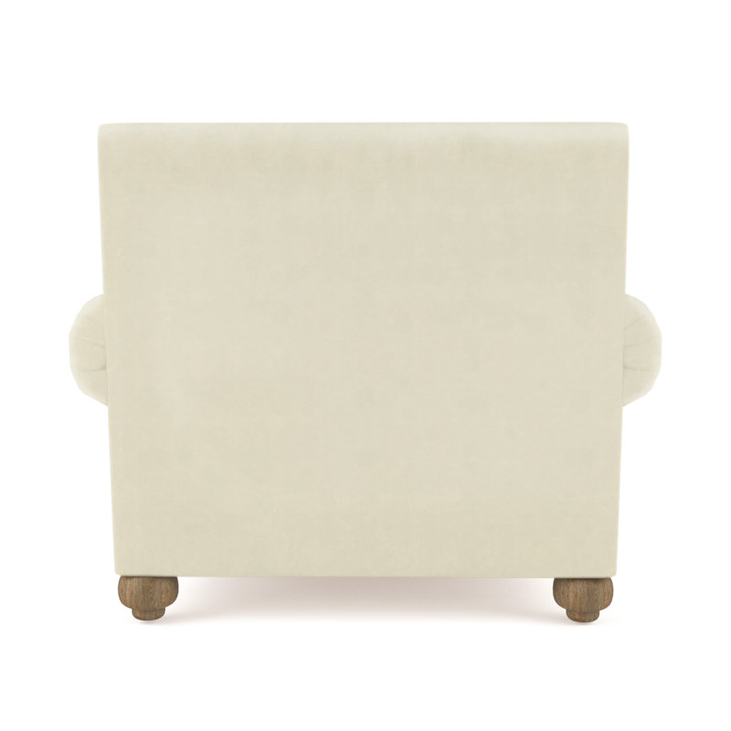 Leroy Armchair, 36" H x 41" W x 49" D, Pebble Weave Linen Alabaster, Ebony