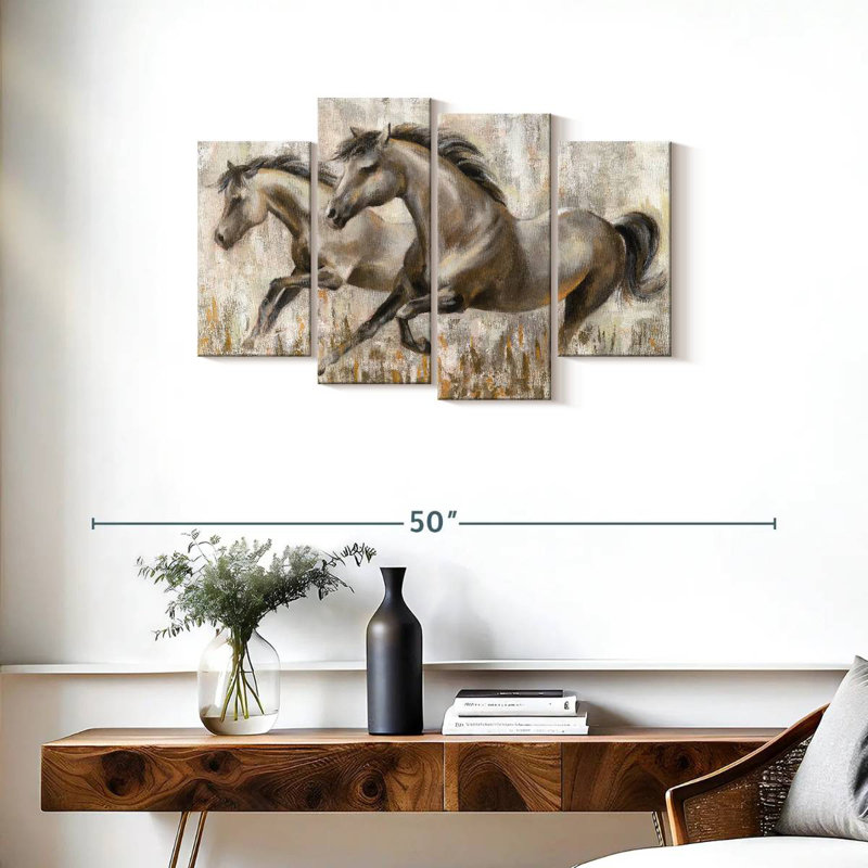 Brampt Two Running Horses, 22'' H x 36'' W