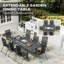 Rectangular Metal Outdoor Dining Table , 220cm cm W 90cm cm D