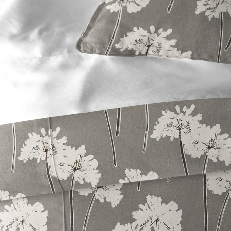 Ensemble d'édredon en coton 3 pièces Sunny Vale Mocha, Édredon pour grand lit + 2 taies décoratives sta