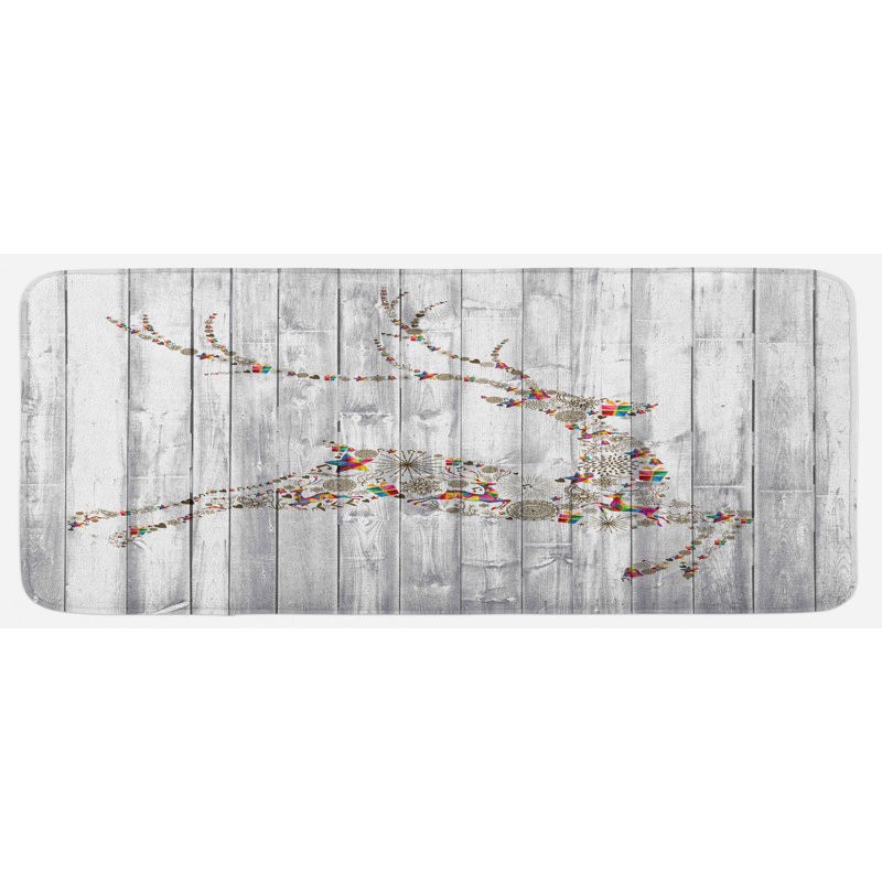 Striped Synthetic Kitchen Mat
