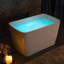 Baignoire rectangulaire autoportante 48 po x 27,5 po avec siège intégré, antidérapant, pour petits espaces-90238086
