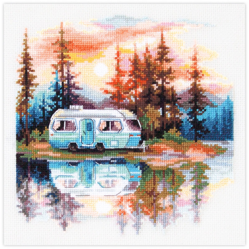 Sunset at the Lake Counted Cross Stitch Kit by Magic Needle 70-11