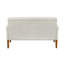 Causeuse moderne en tissu d'ameublement en chenille beige avec ressorts ensachés et pieds en bois massif pour une assise confortable-1210260020