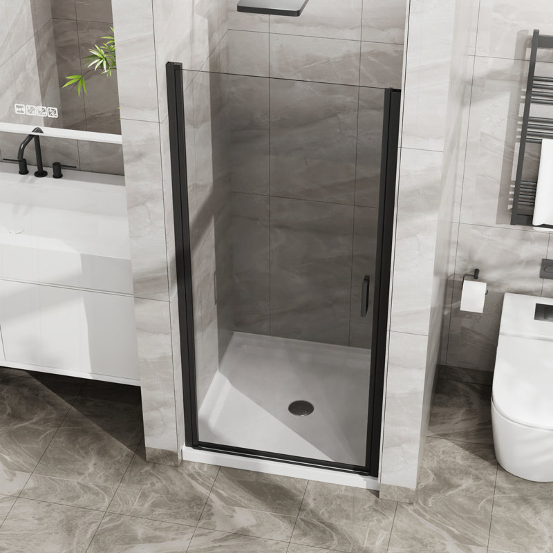 Combinaison de porte de douche à pivot avancé avec base de douche innovante pour une expérience de salle de bain ultime