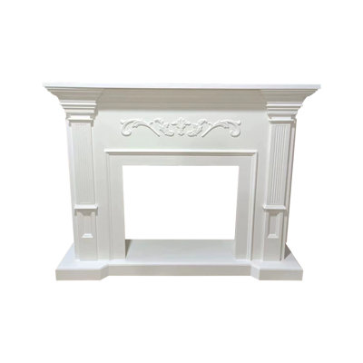 Black Solid Wood Freestanding Fireplace