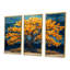 Arbre africain dans des tons jaunes et bleus - ensemble d'art mural arbre de vie-107184069-107184075