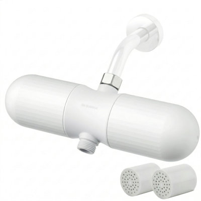Filtre de douche Duo - Filtre de douche à 20 étapes certifié NSF pour eau dure, blanc mat