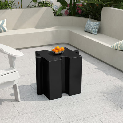 Ensemble de 3 tables de casse-tête artistiques, tables d'appoint modulaires MGO avec emboîtement (2 convexes et 1 concave), capacité de 200 lb pour l'intérieur et l'extérieur, couleur noire