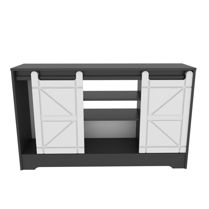 Decara 55" TV Stand For Tvs Up To 65", Dark Gray/White