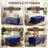 Rectangular Storage Ottoman Bench With Hinged Lid, Faux Leather Footrest For Living Room, Bedroom, Entryway, Blue, 35"X23.5"X17.5"-487873015