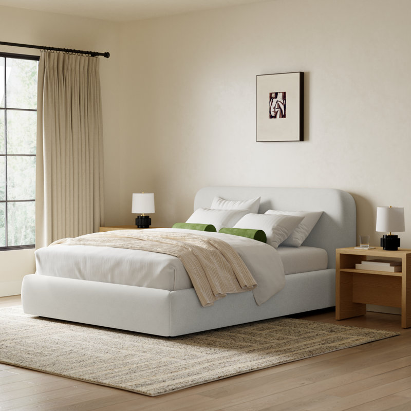 Bella Upholstered Platform Bed, Queen, Elite Ivory