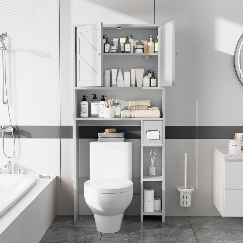 Dayanira Space-Saving Toilet Shelf Cabinet - Freestanding & Organized, White