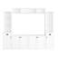 Meuble télé élégant avec pont réglable pour téléviseur de 75 po, espace de rangement blanc et copieux-131498373