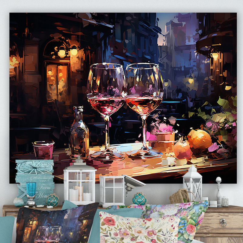 «Curve Elegant Burgour Wine - Wine», reproduction d'art sur toile encadrée, H 34 po x l 44 po x P 1,5 po, Toile tendue