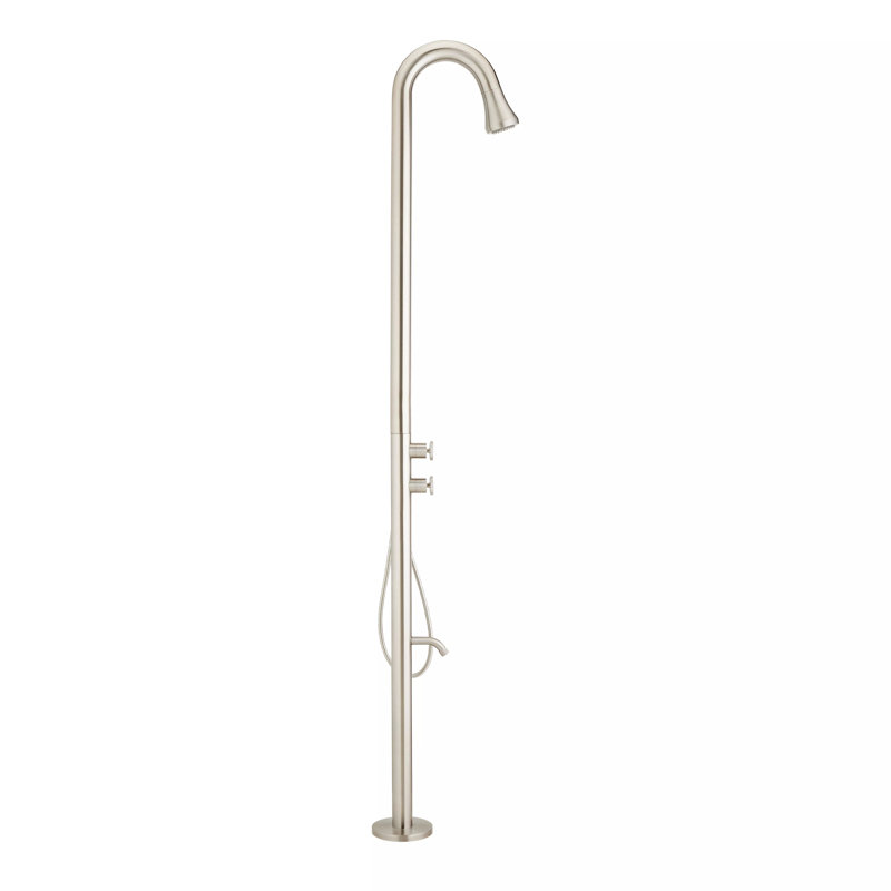 Kirwin Outdoor Retrofit Shower with Shower Head, Hand Shower, and Hose
