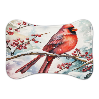 Winter Bird Art - 1 Piece Bone Shape Feeding Mat