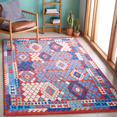Tapis rouge / bleu Horwich 412