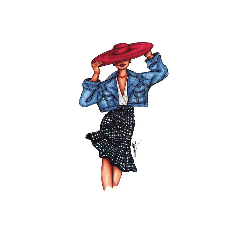 «Girl In The Red Hat» - impression, H 12 po x l 8 po x P 0,75 po