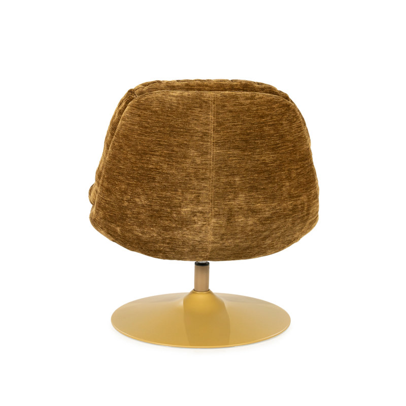 Accent Chair Swivel Armless Chair, Mustard