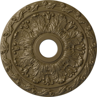 Endurathane Raymond Ceiling Medallion, 18"OD x 1 1/4"P (Fits Canopies up to 5 3/8"), Hand-Painted Rubbed Bronze Finish