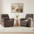Swivel Glider Rocker Power Recliner Chair with Adjustable Headrest & Phone Holder, Fabric-1910950065