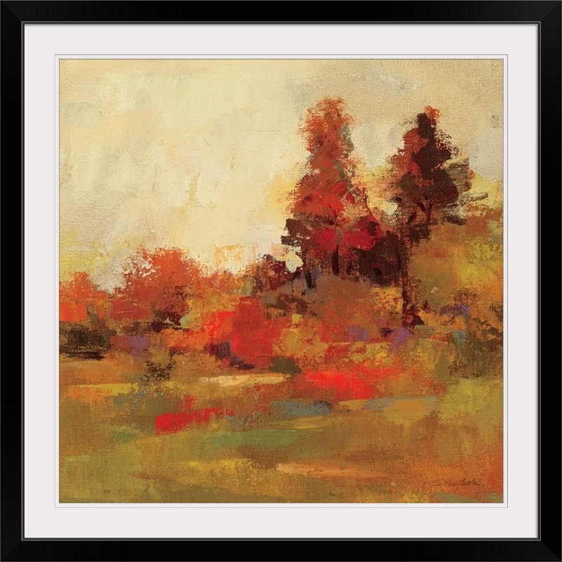 «Fall Forest IV» par Silvia Vassileva, reproduction d'art, Cadre noir, H 32 po x l 32 po x P 1 po