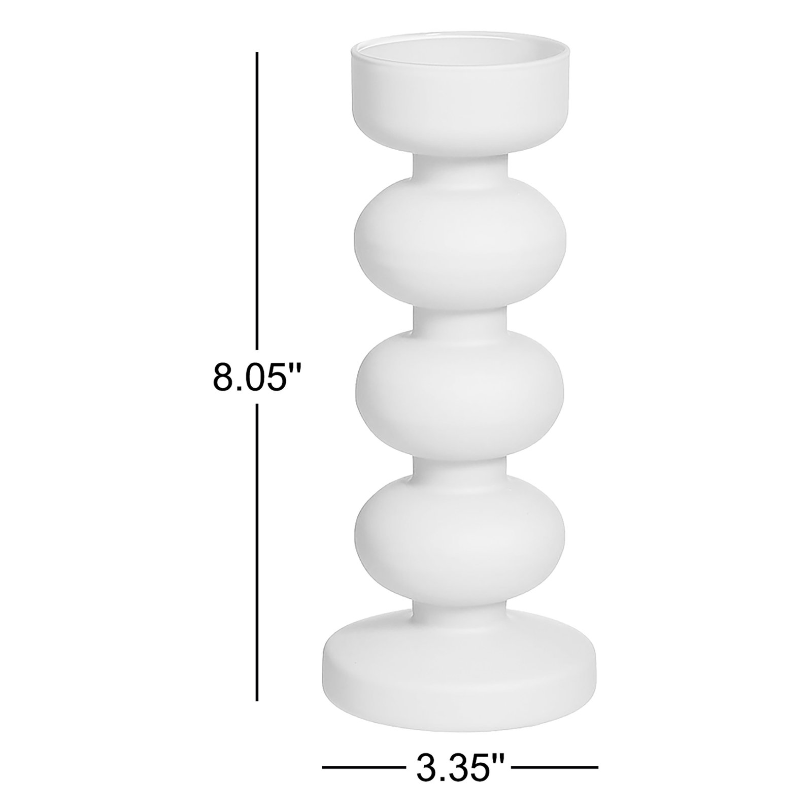 Glass Tabletop Candlestick, Pink