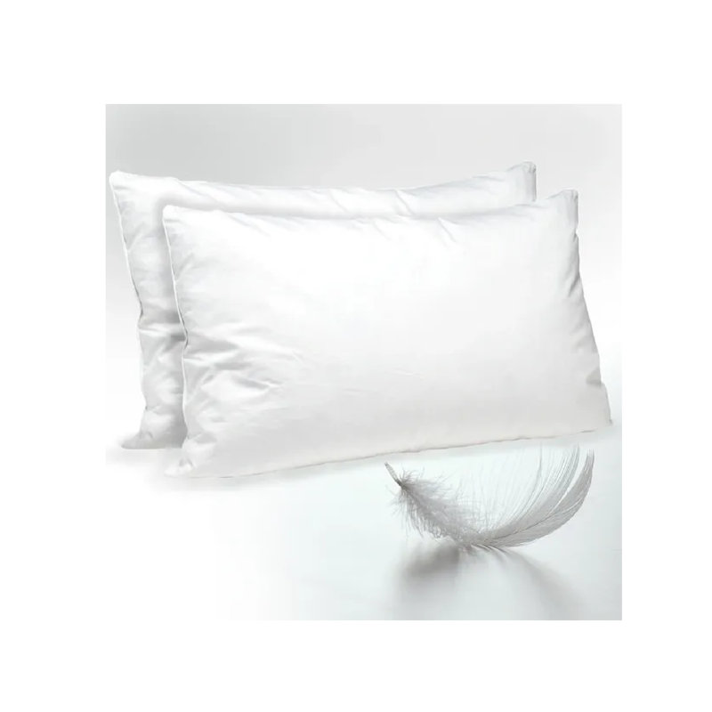 BHPC Two Pack Medium Down Blend and Feathers Standard Bed Pillow