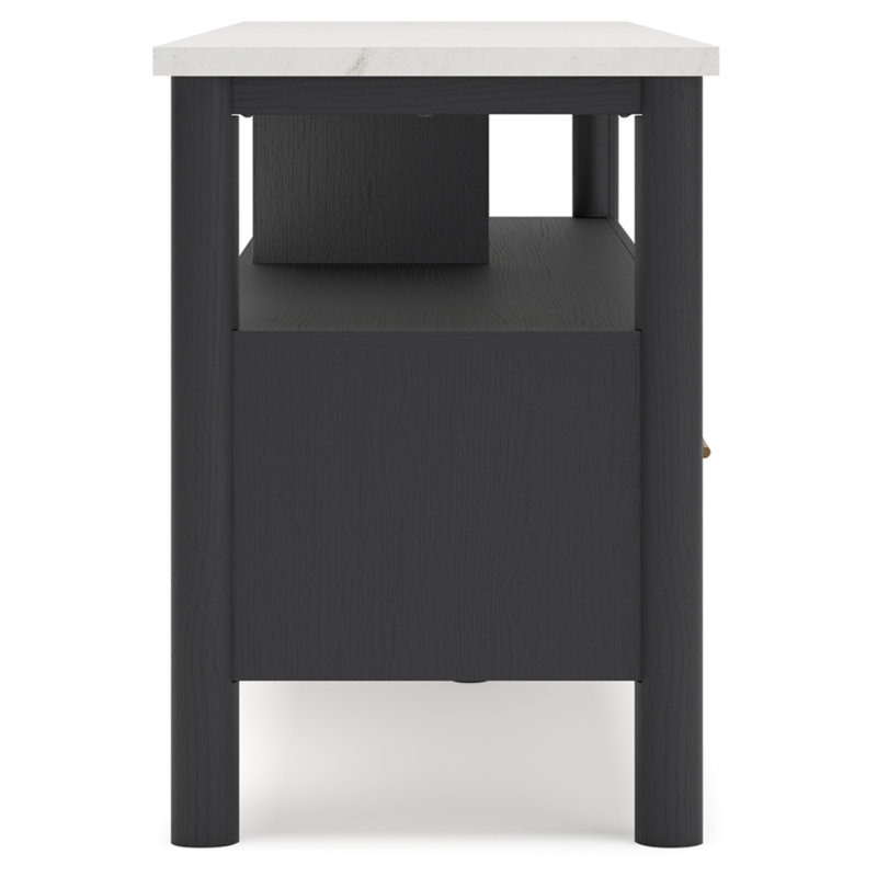 Cadmori 72" Black and White Faux Marble TV Stand