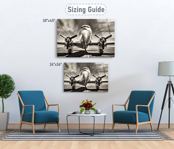 Airplane Wall Art, Set of 3, Collection: Snuggly Landing