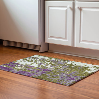 Premium Machine Washable Prisco Olive Rug