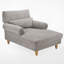 Chaise longue rembourrée avec dossier réglable