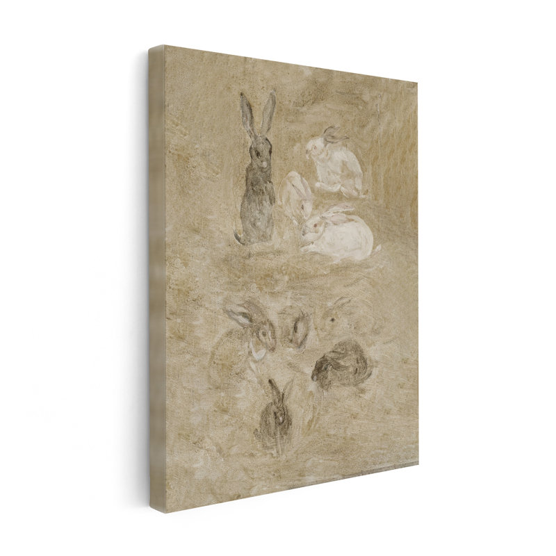 Lapins, peinture no 2, 11"H x 14"W, Canvas, Unframed