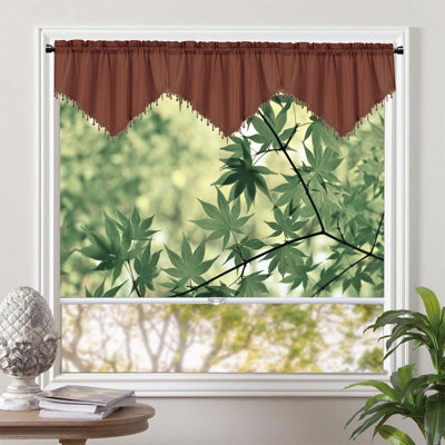 Kbndieu Curtains Short Curtains Solid Color Curtains Triangular Curtains Household Curtains Small Curtains Through Rod Curtains