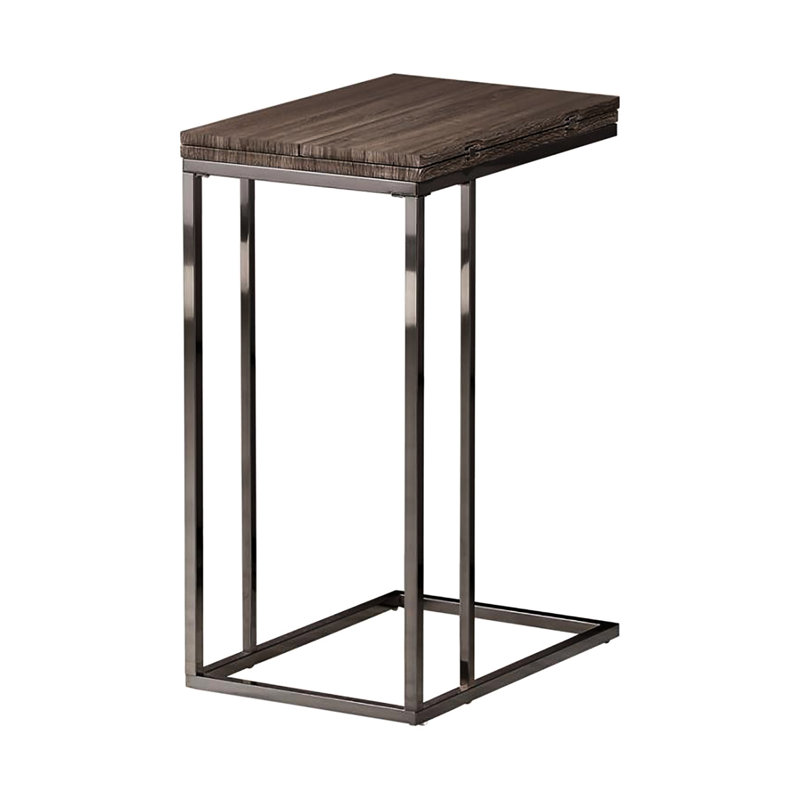 Table à collation de style industriel avec nickel noir - gris et aspect extensible